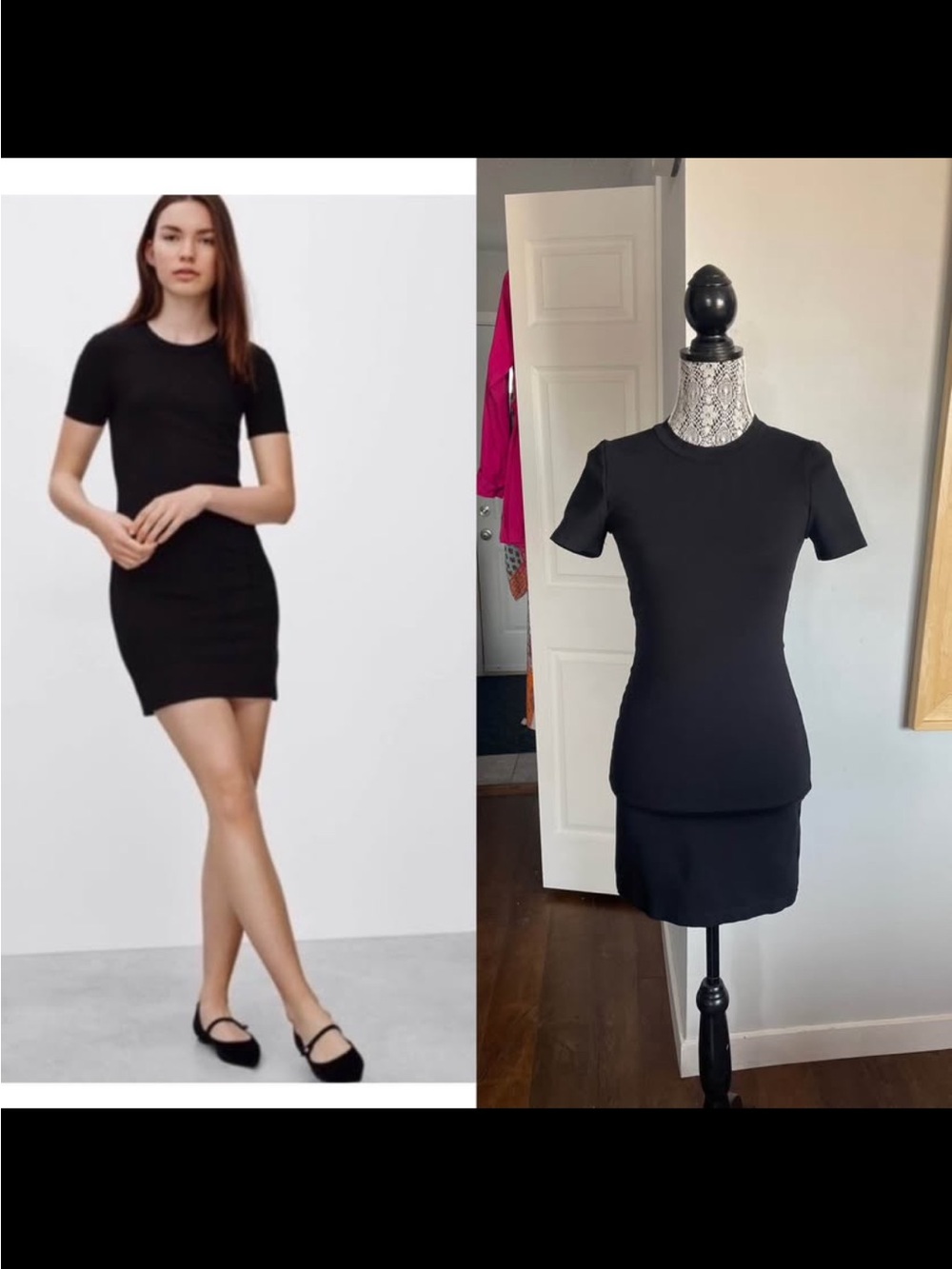 Aritzia Sunday Best Black Short Sleeve Bodycon Mini Dress. Size 6. Medium.